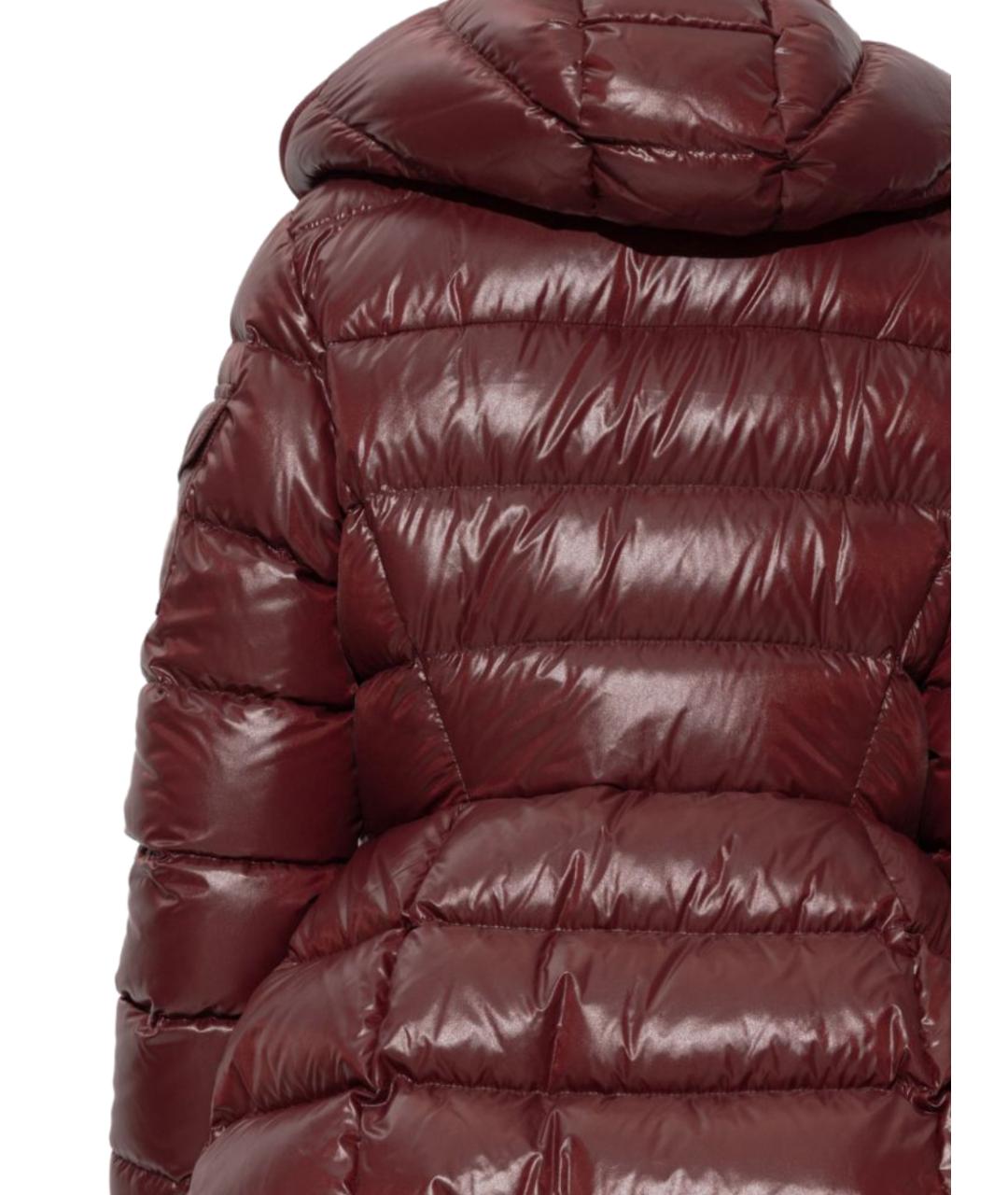 MONCLER Бордовый полиамидовый пуховик, фото 3