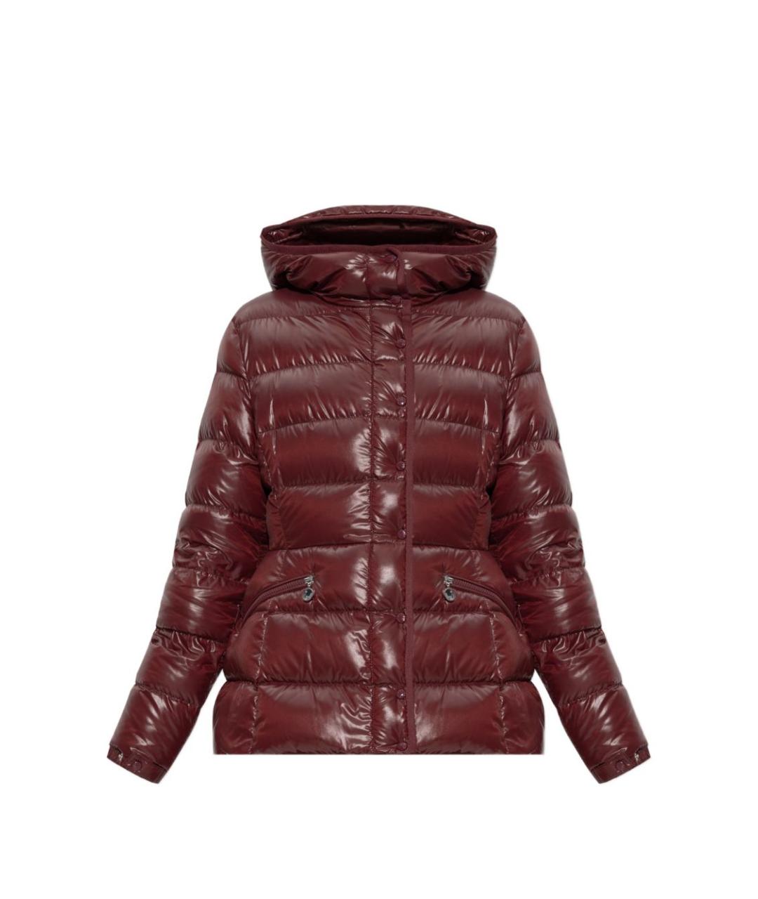MONCLER Бордовый полиамидовый пуховик, фото 1