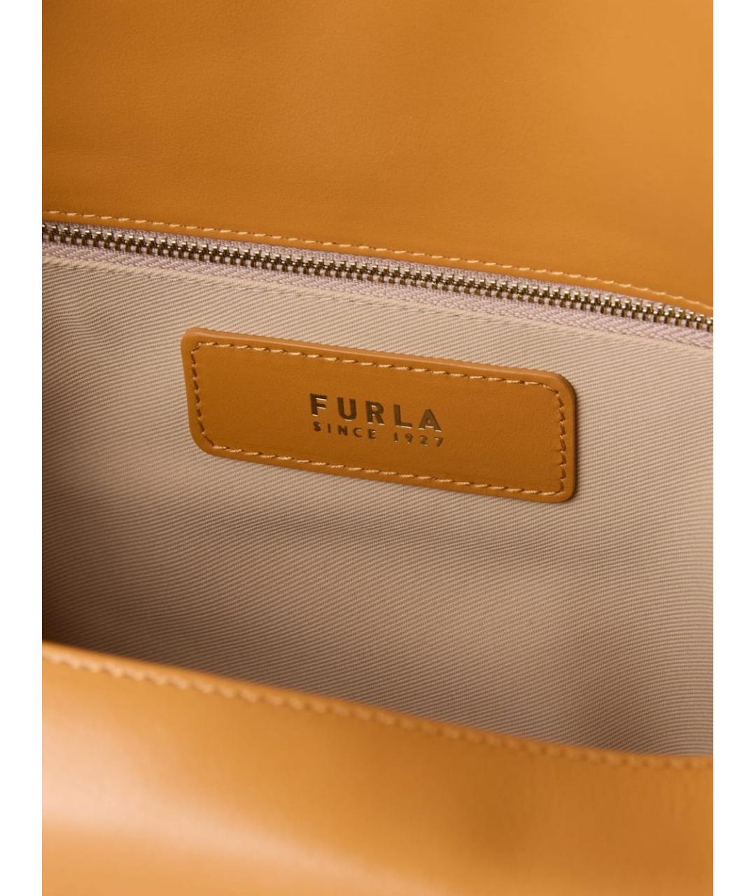 FURLA Коричневая кожаная сумка через плечо, фото 4