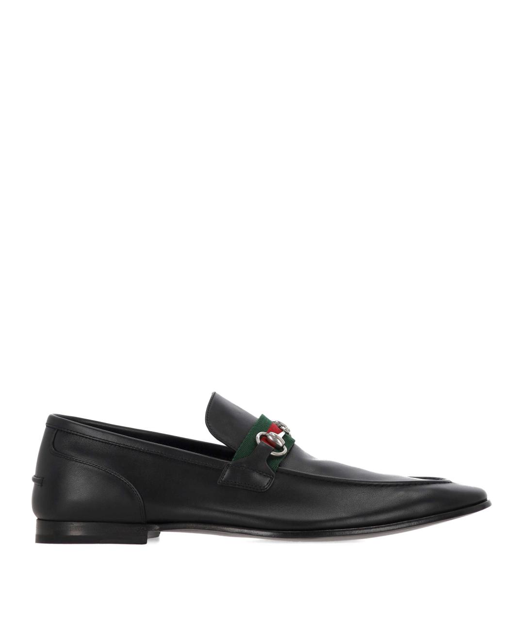 GUCCI Черные кожаные лоферы, фото 1
