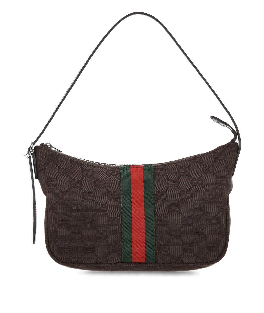 GUCCI Коричневая тканевая сумка на плечо, фото 1