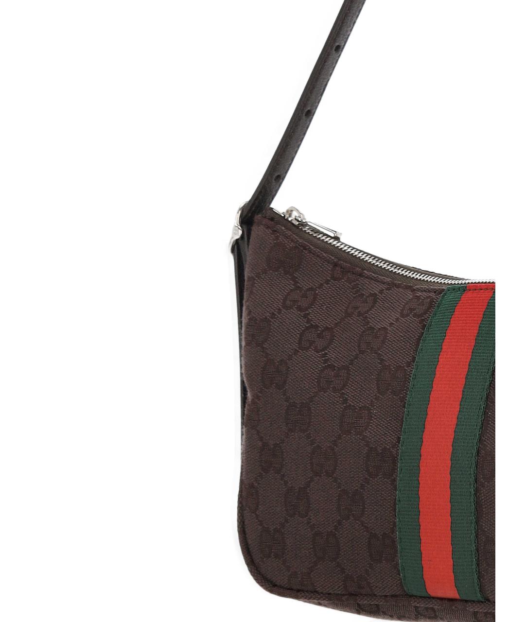 GUCCI Коричневая тканевая сумка на плечо, фото 4