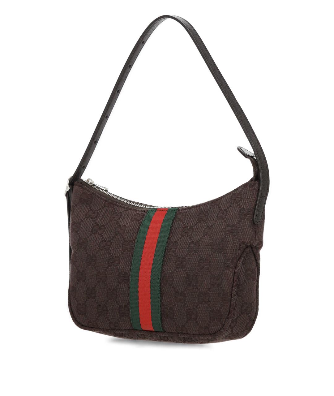 GUCCI Коричневая тканевая сумка на плечо, фото 2