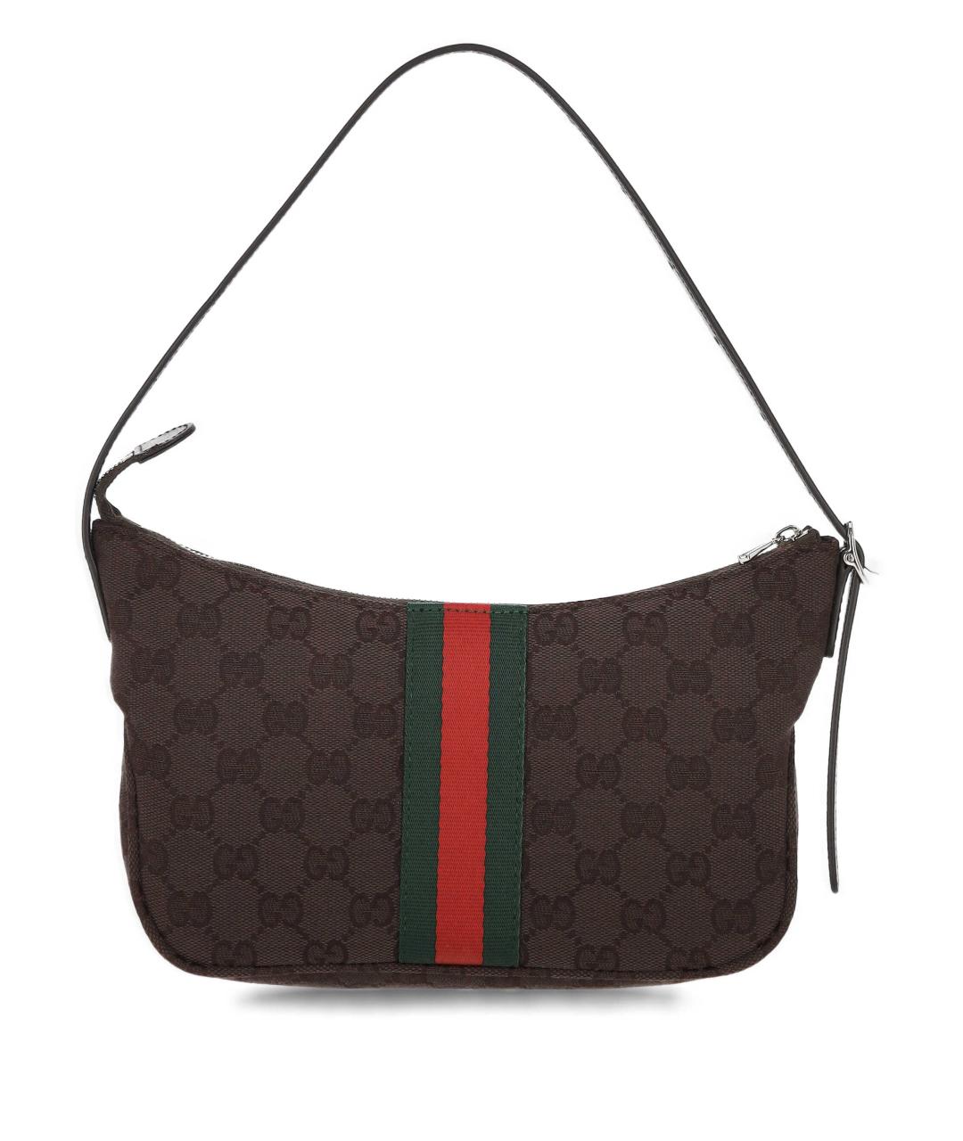 GUCCI Коричневая тканевая сумка на плечо, фото 3