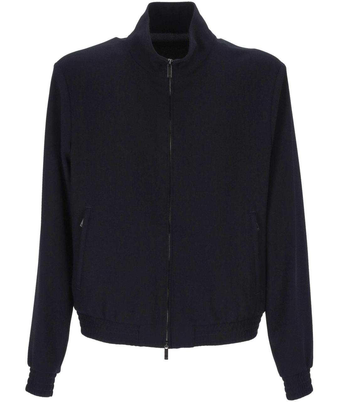 EMPORIO ARMANI Антрацитовая хлопко-эластановая куртка, фото 1