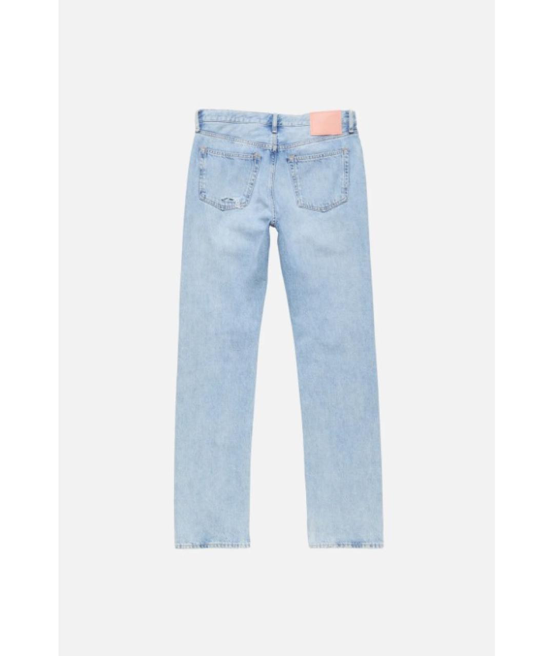 ACNE STUDIOS Голубые хлопковые прямые джинсы, фото 3