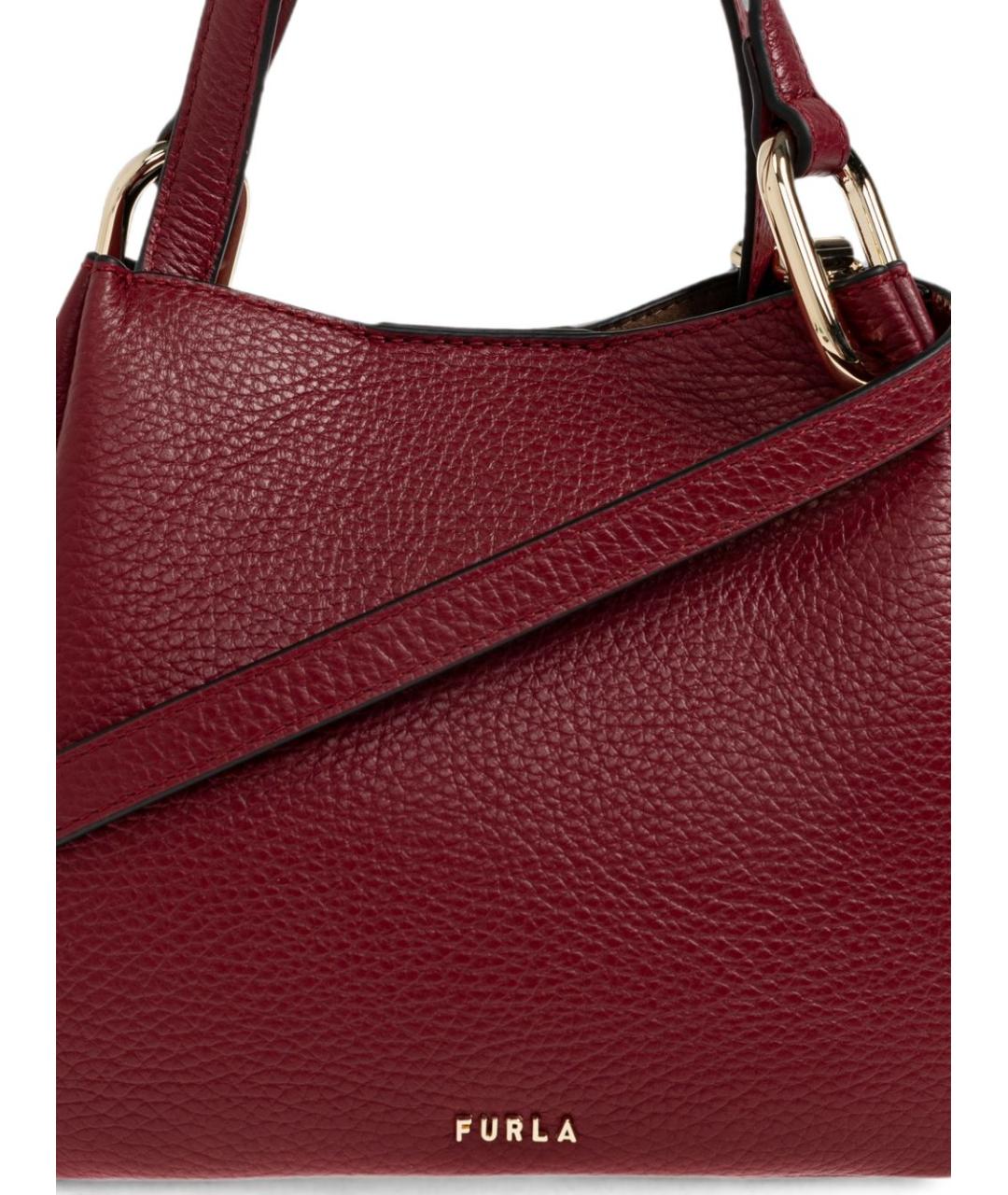 FURLA Красная кожаная сумка через плечо, фото 4