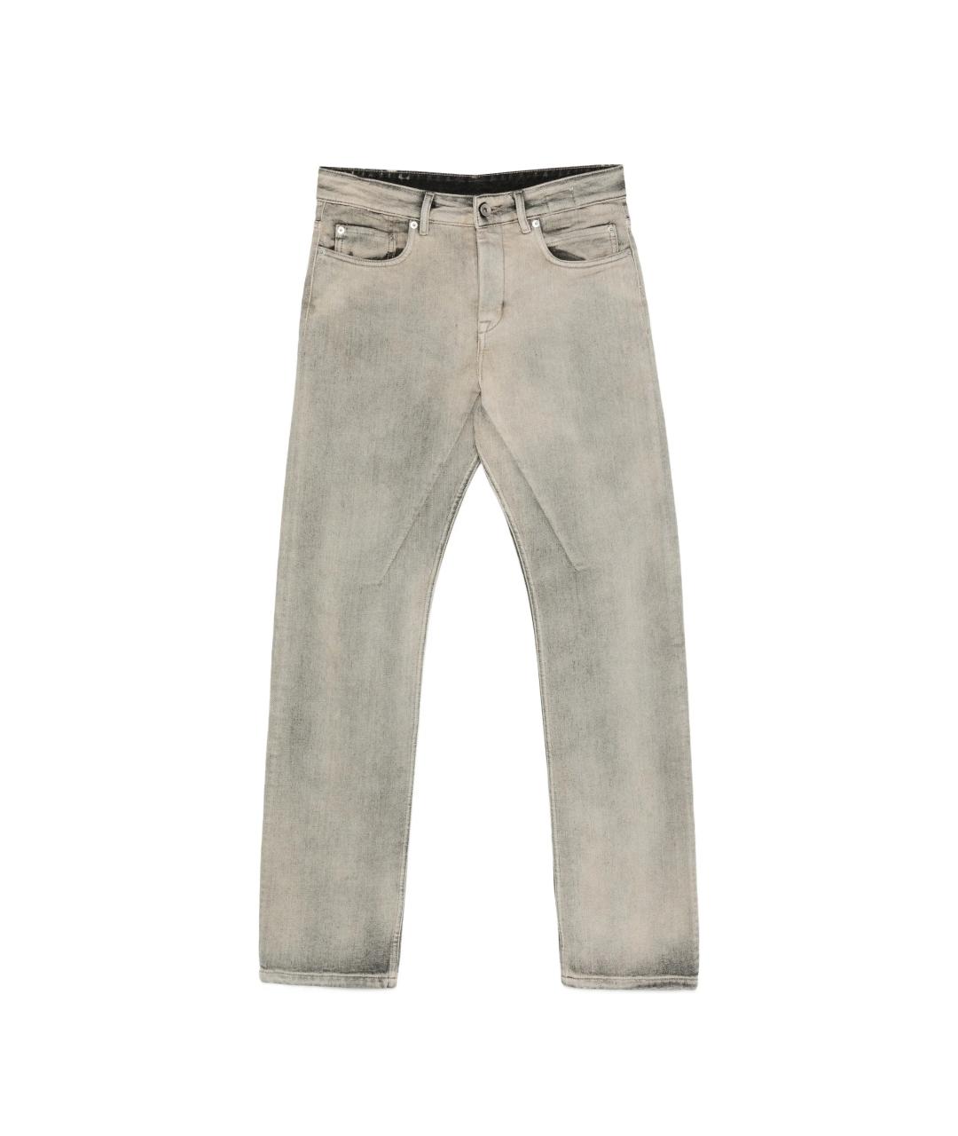 RICK OWENS DRKSHDW Серые хлопковые прямые джинсы, фото 1