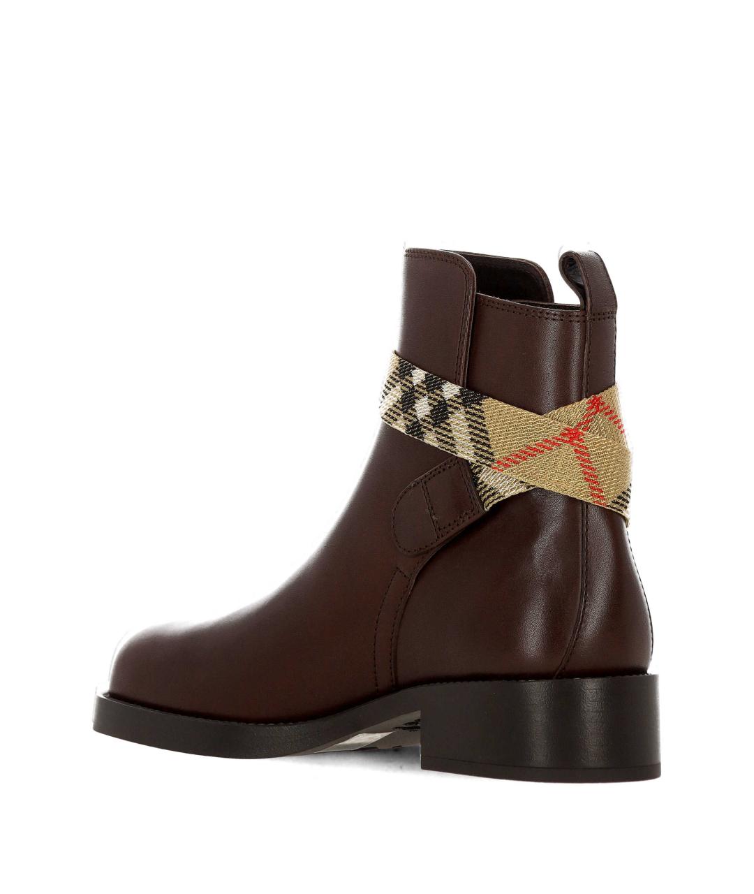 BURBERRY Коричневые кожаные ботинки, фото 3