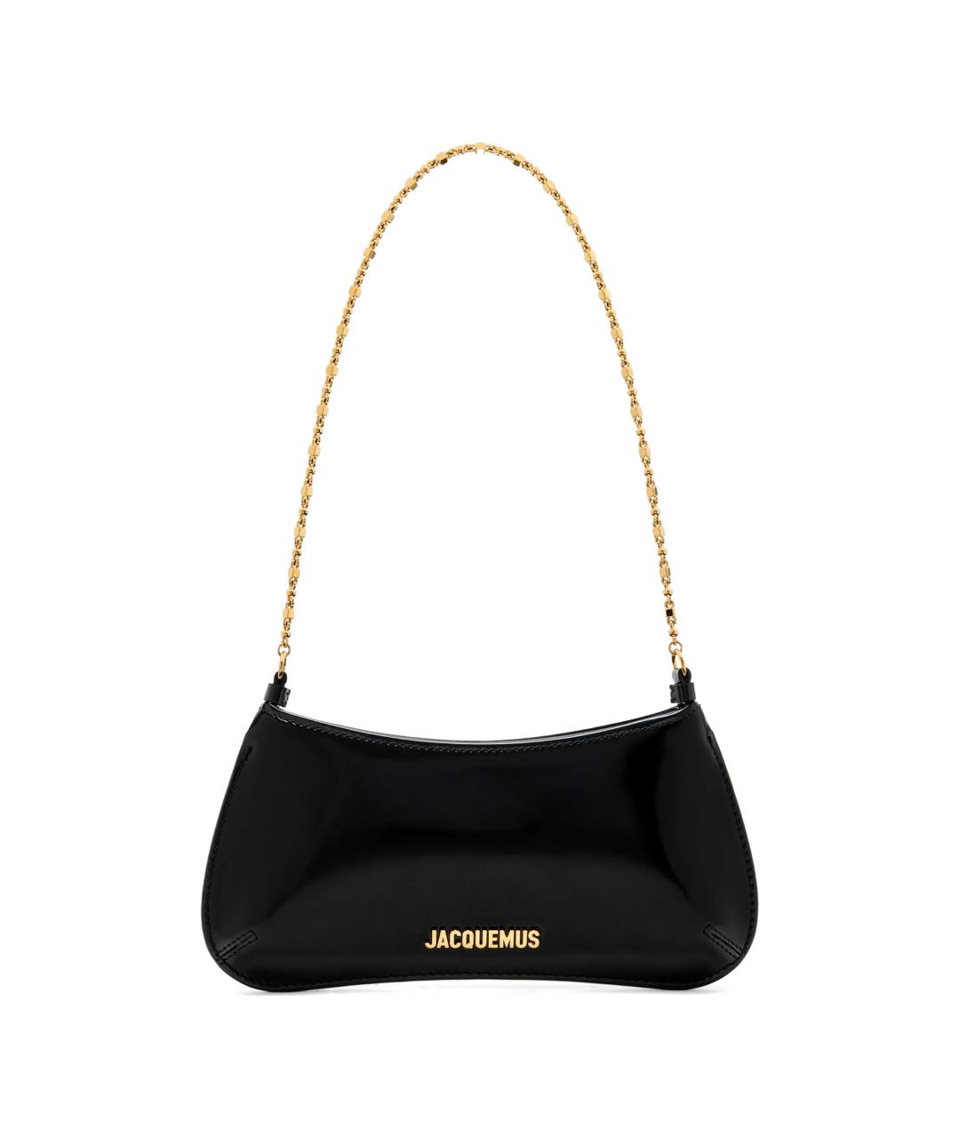 JACQUEMUS Черная кожаная сумка через плечо, фото 1
