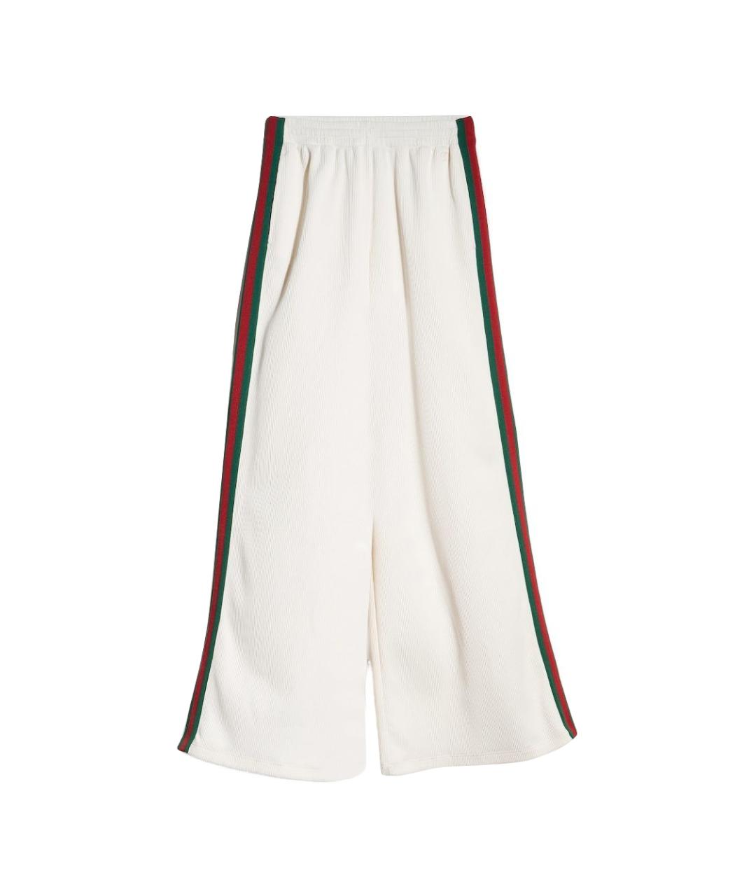 GUCCI Белые хлопковые брюки широкие, фото 1