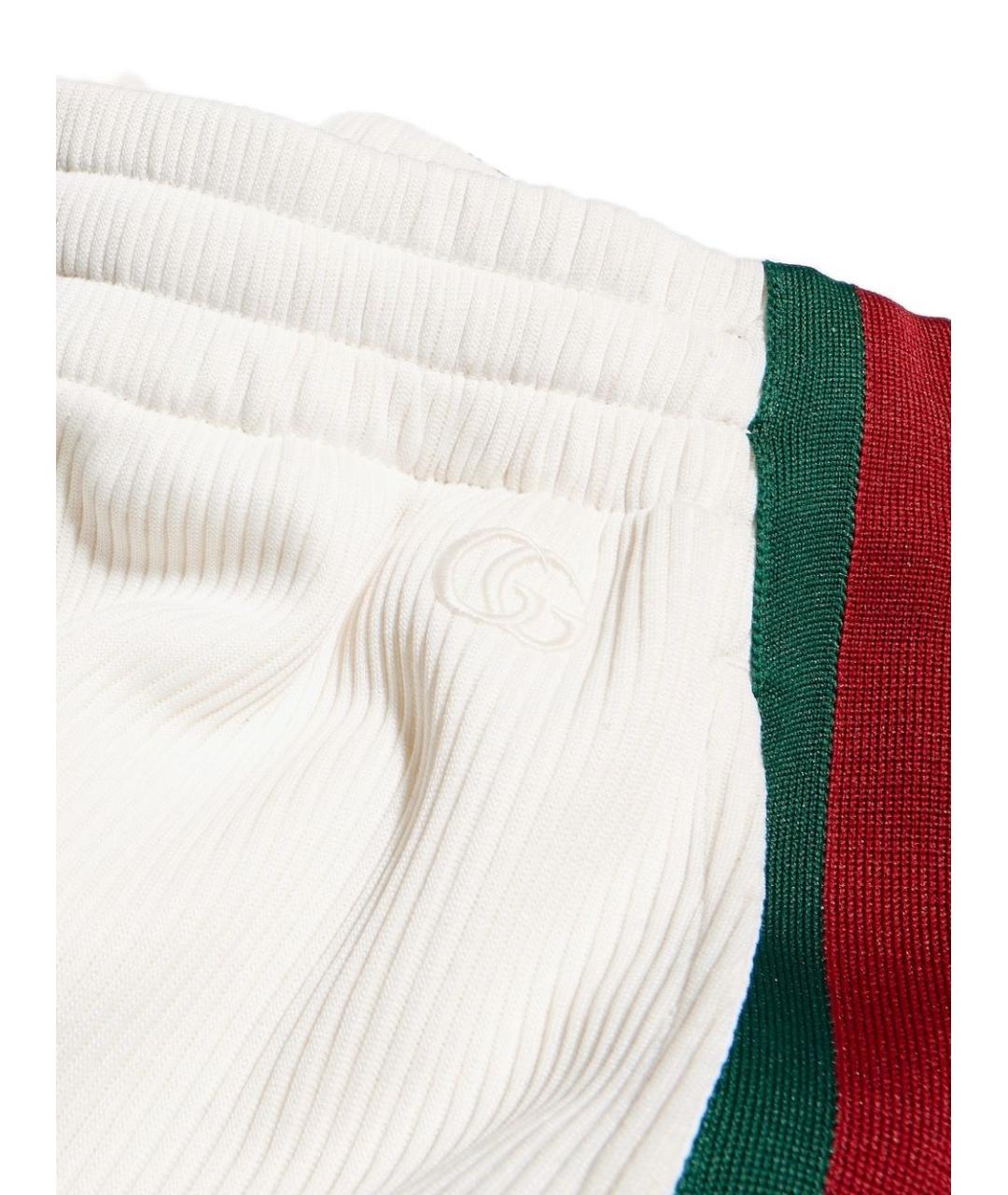 GUCCI Белые хлопковые брюки широкие, фото 2