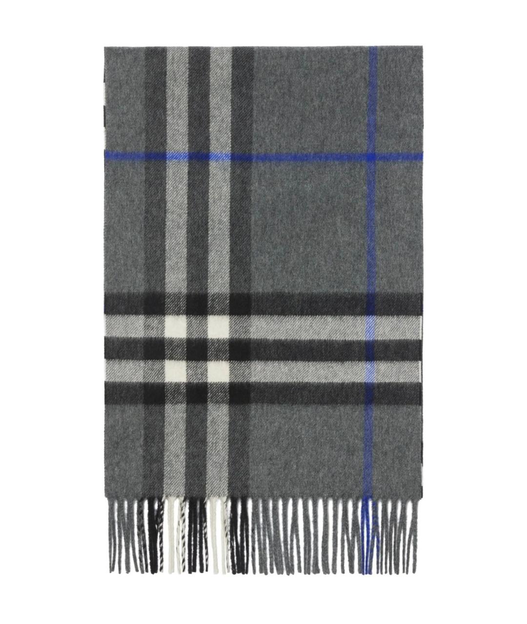 BURBERRY Серый кашемировый шарф, фото 2