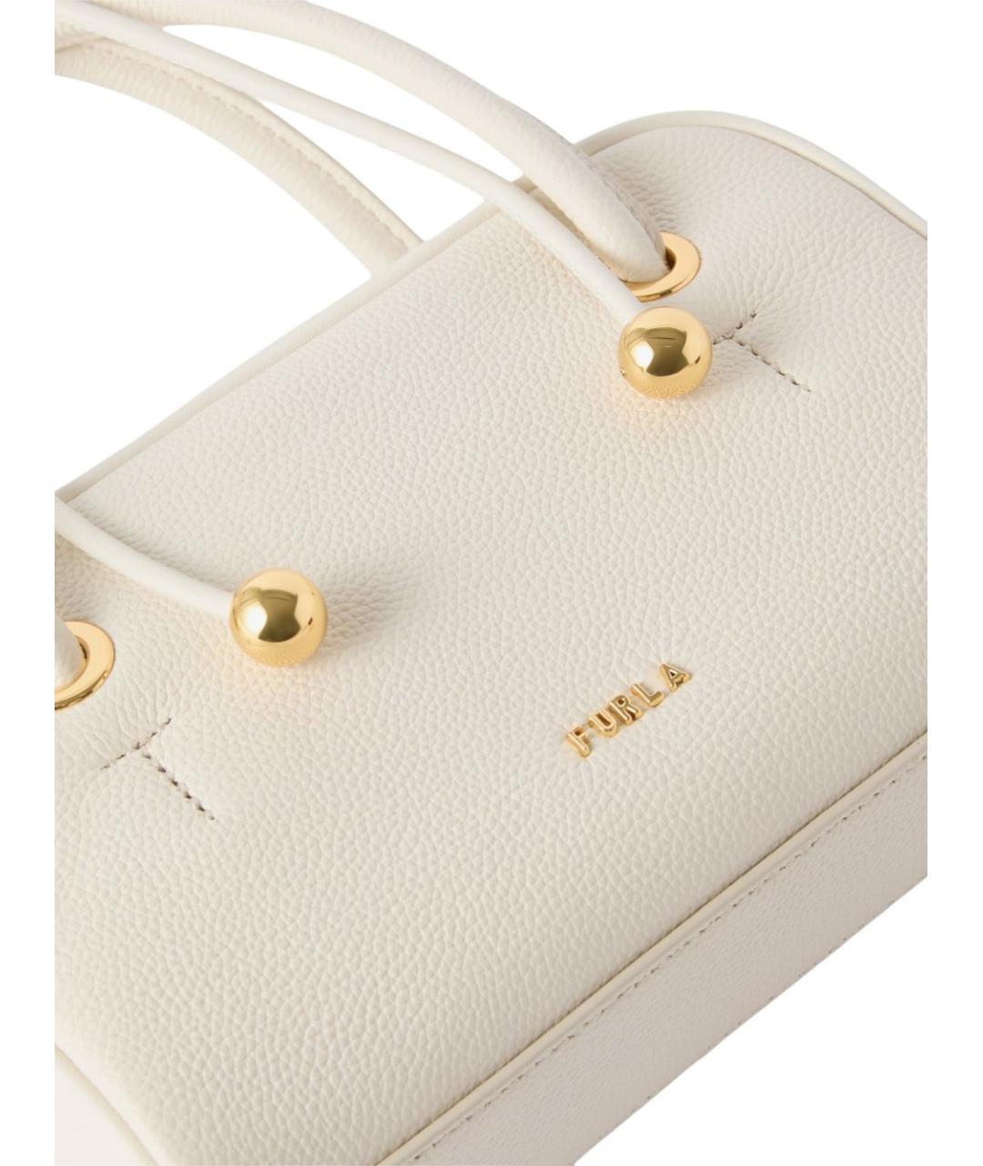 FURLA Бежевая кожаная сумка через плечо, фото 4