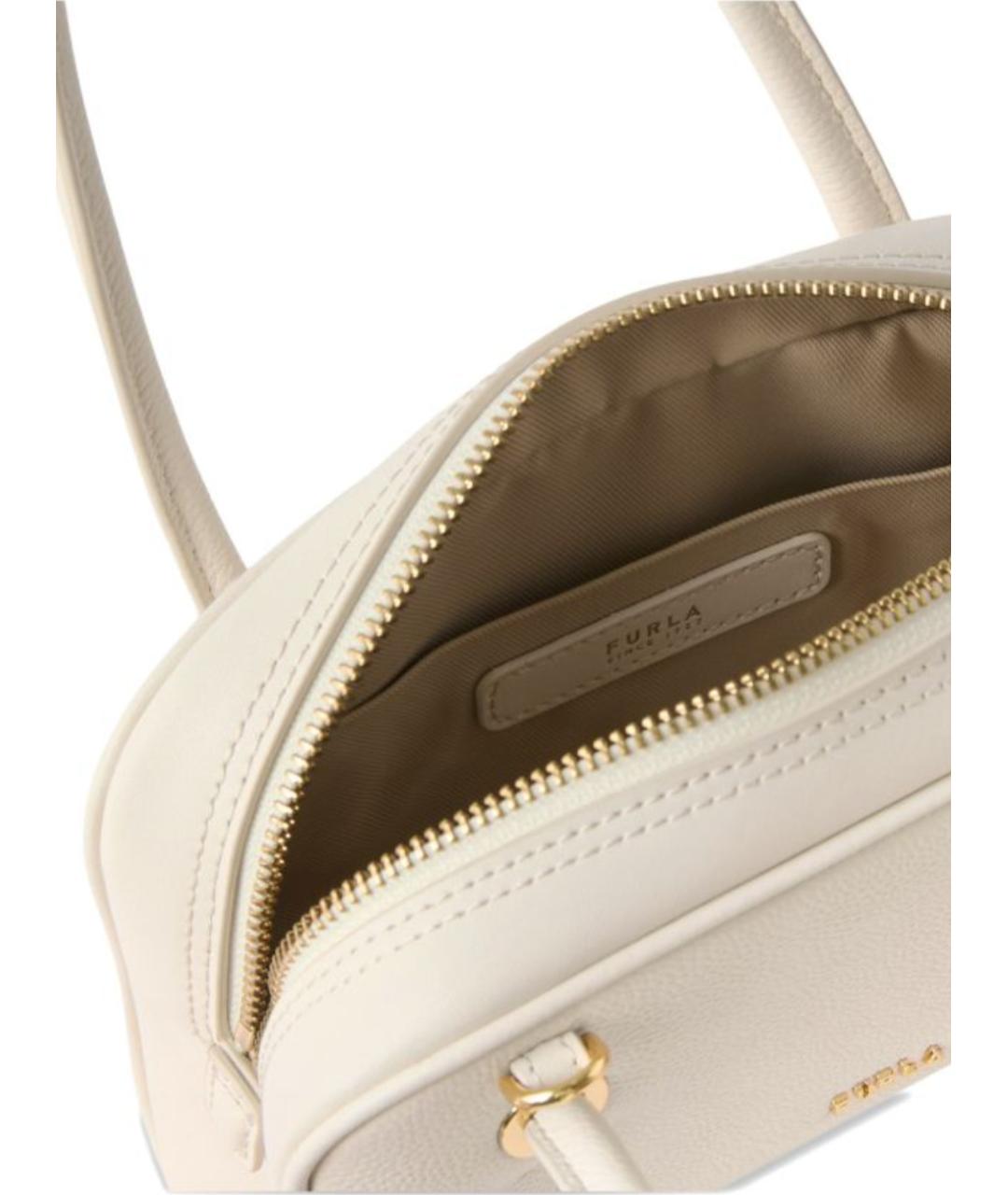 FURLA Бежевая кожаная сумка через плечо, фото 3