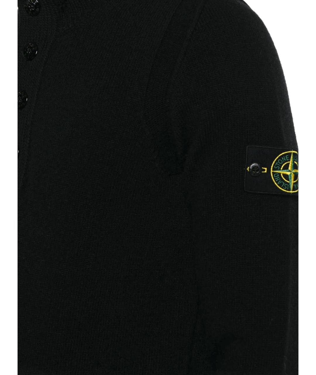 STONE ISLAND Черный шерстяной джемпер / свитер, фото 2