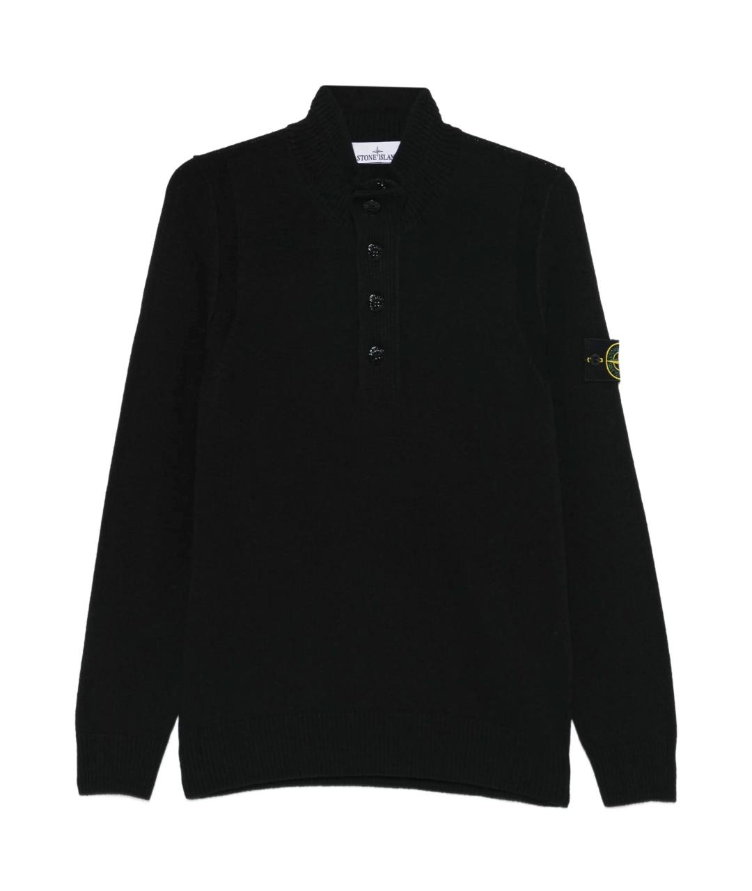 STONE ISLAND Черный шерстяной джемпер / свитер, фото 1