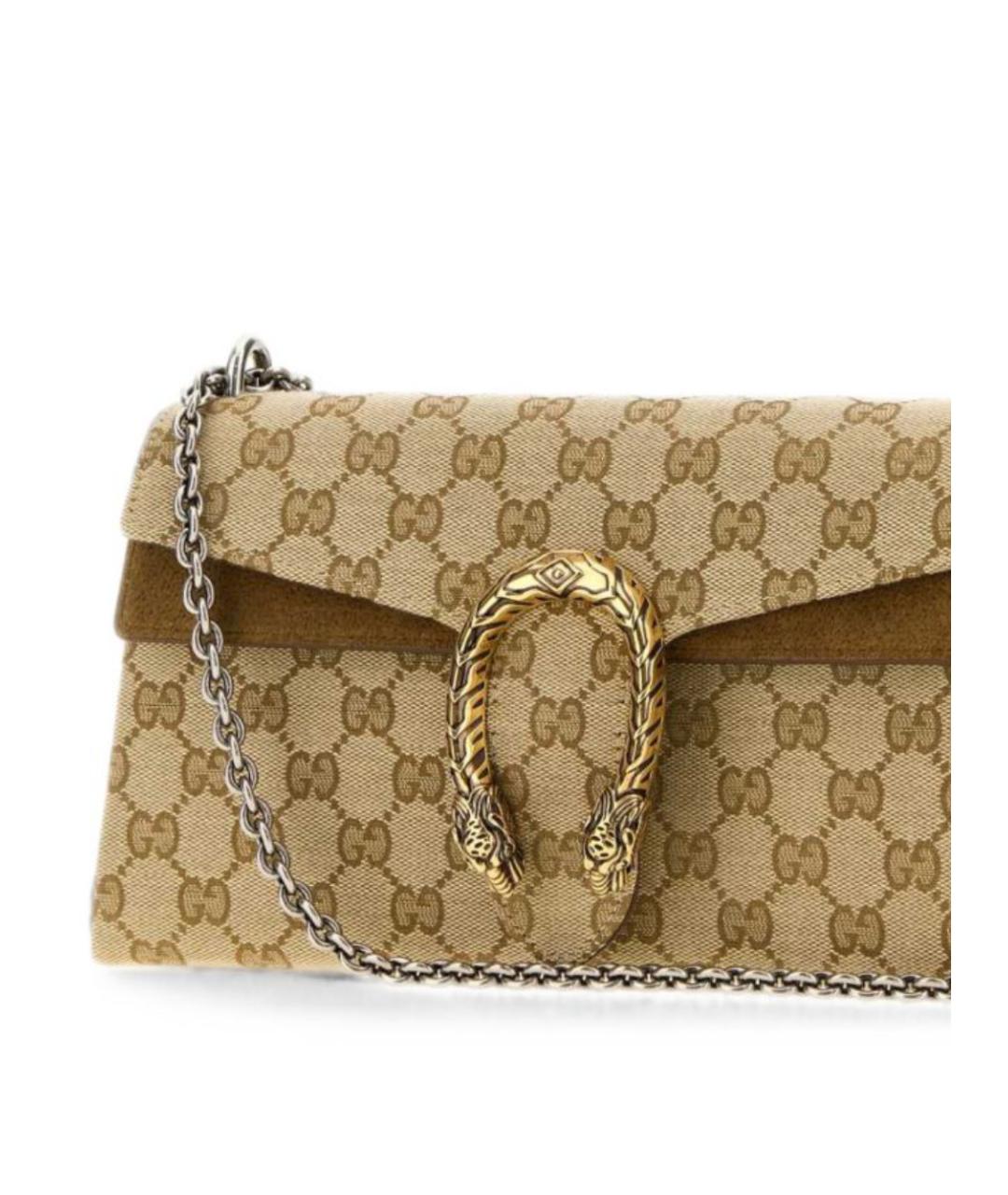 GUCCI Бежевая тканевая сумка через плечо, фото 4