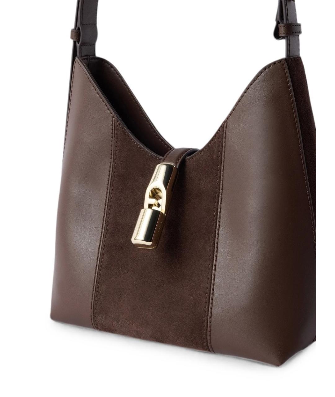 FURLA Коричневая кожаная сумка тоут, фото 3