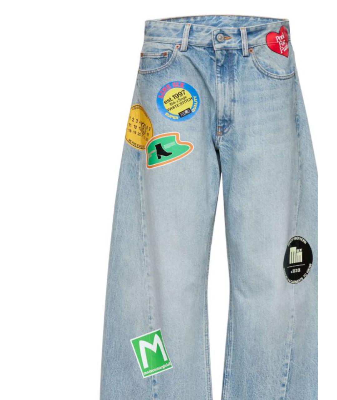 MM6 MAISON MARGIELA Голубые хлопковые джинсы клеш, фото 2