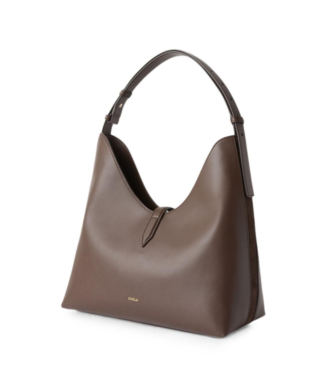 FURLA Коричневая кожаная сумка тоут, фото 2