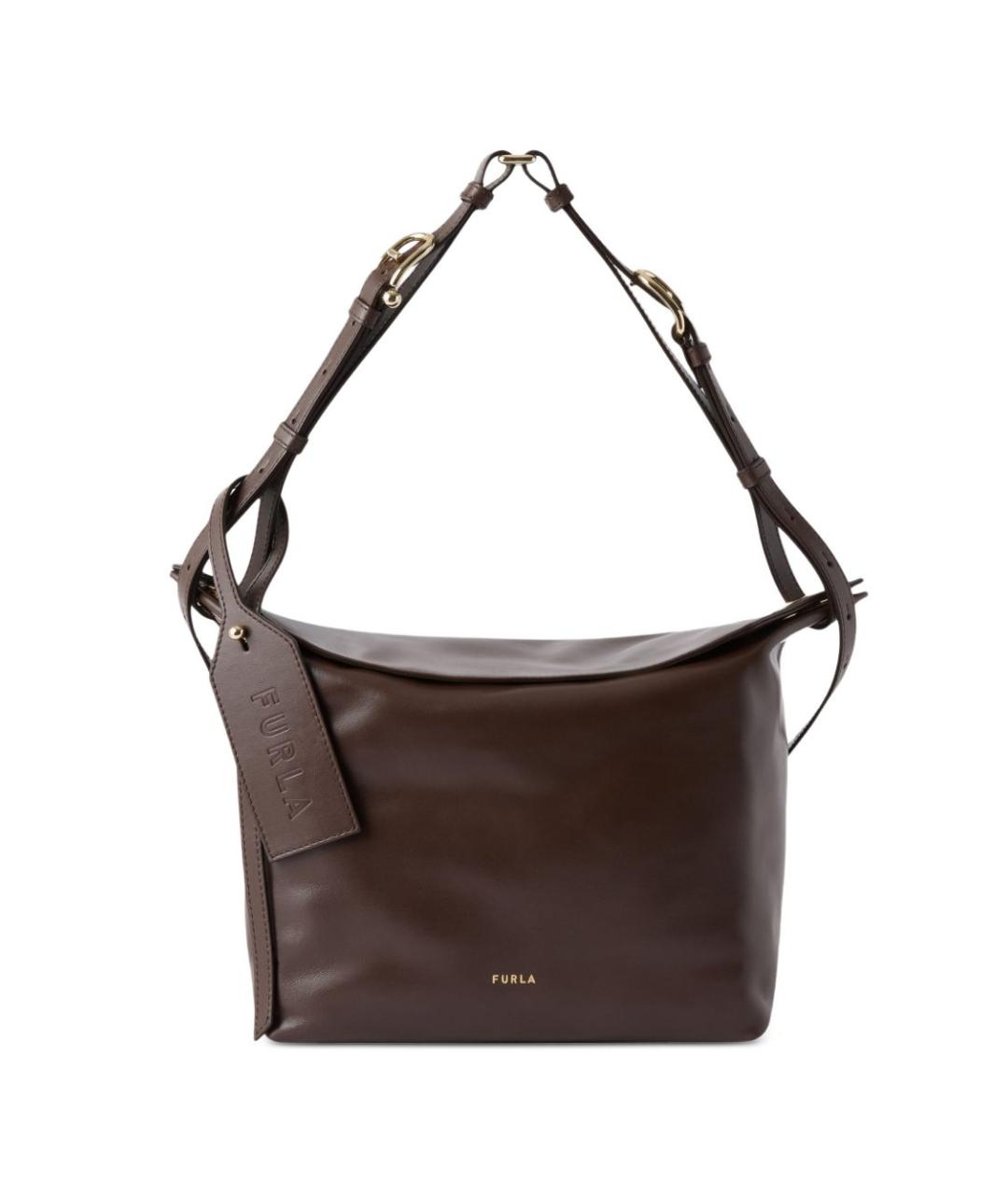 FURLA Коричневая кожаная сумка тоут, фото 1