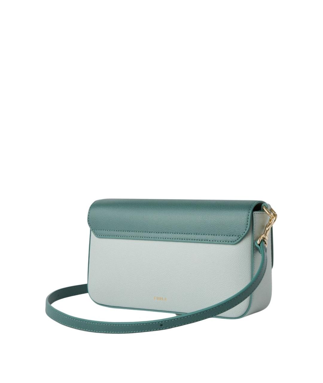 FURLA Бирюзовая кожаная сумка через плечо, фото 2