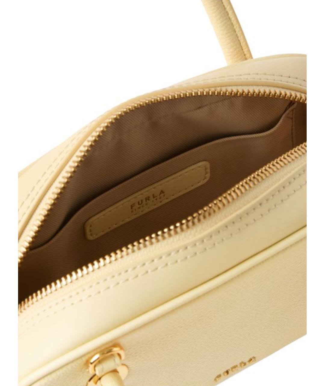 FURLA Желтая кожаная сумка через плечо, фото 3