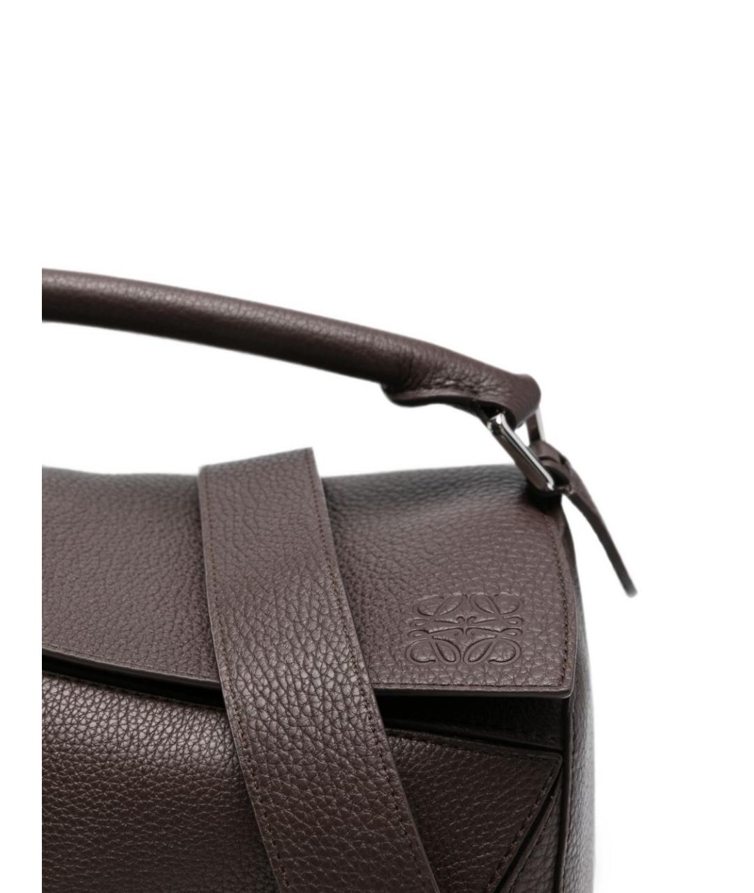 LOEWE Коричневая кожаная сумка на плечо, фото 4