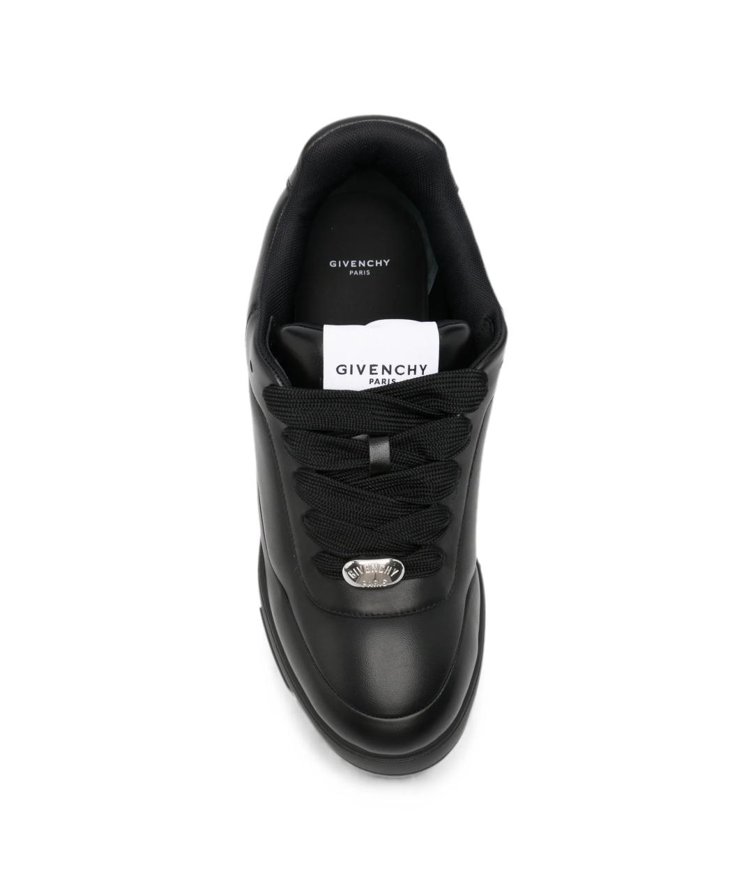 GIVENCHY Черные кожаные низкие кроссовки / кеды, фото 4