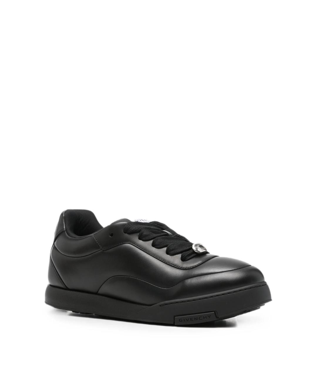 GIVENCHY Черные кожаные низкие кроссовки / кеды, фото 2