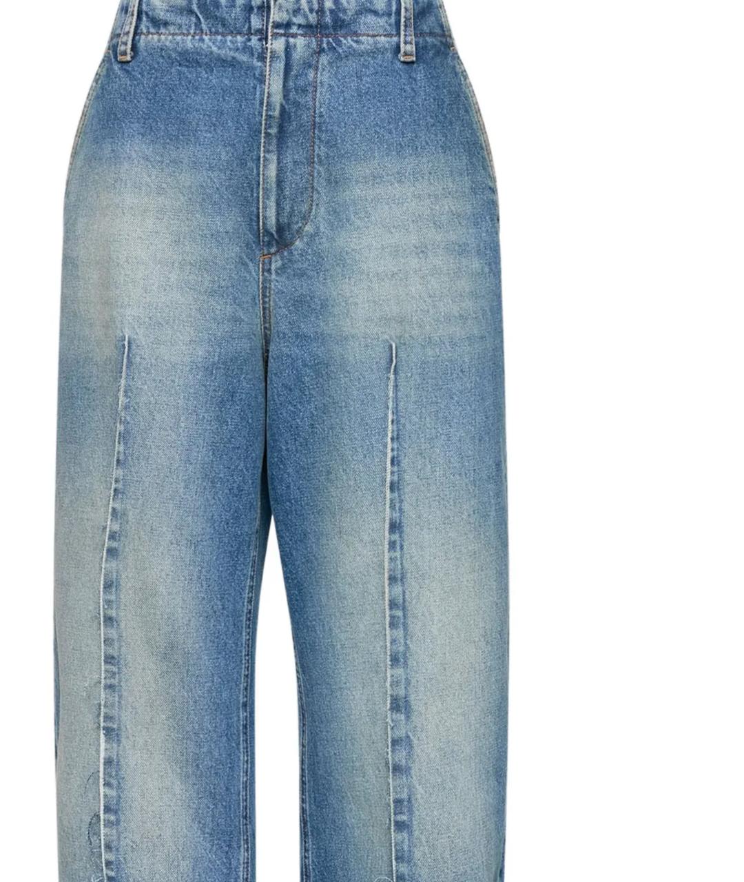 MM6 MAISON MARGIELA Голубые хлопковые прямые джинсы, фото 2