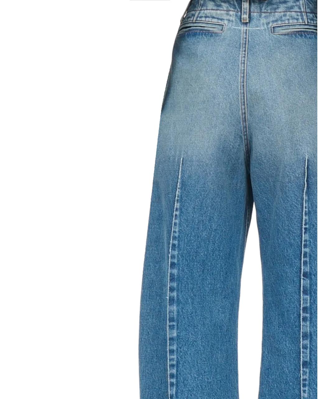 MM6 MAISON MARGIELA Голубые хлопковые прямые джинсы, фото 3