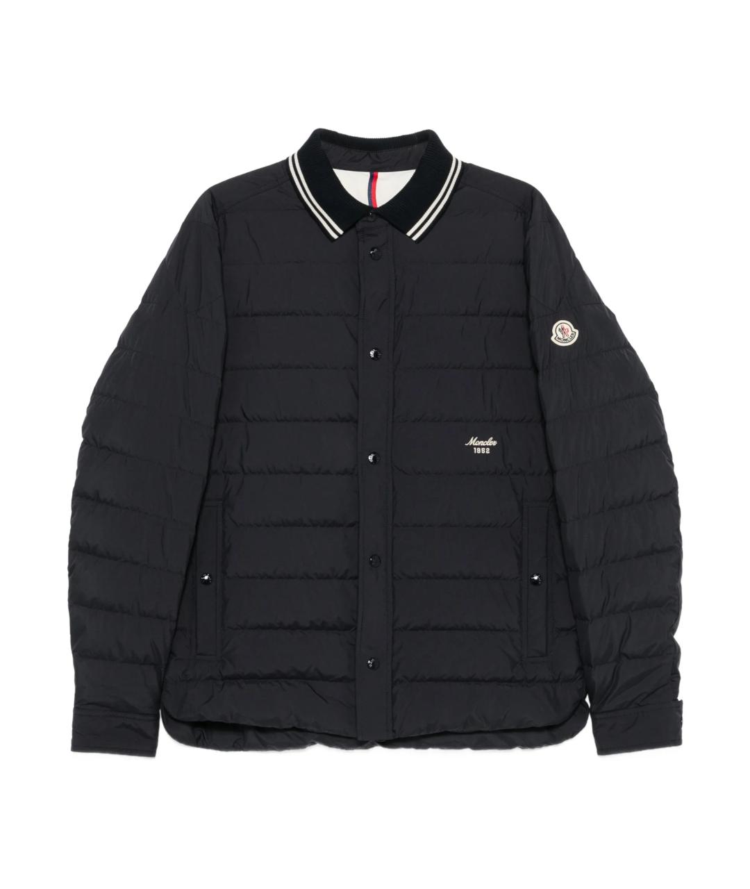 MONCLER Черная полиэстеровая куртка, фото 1