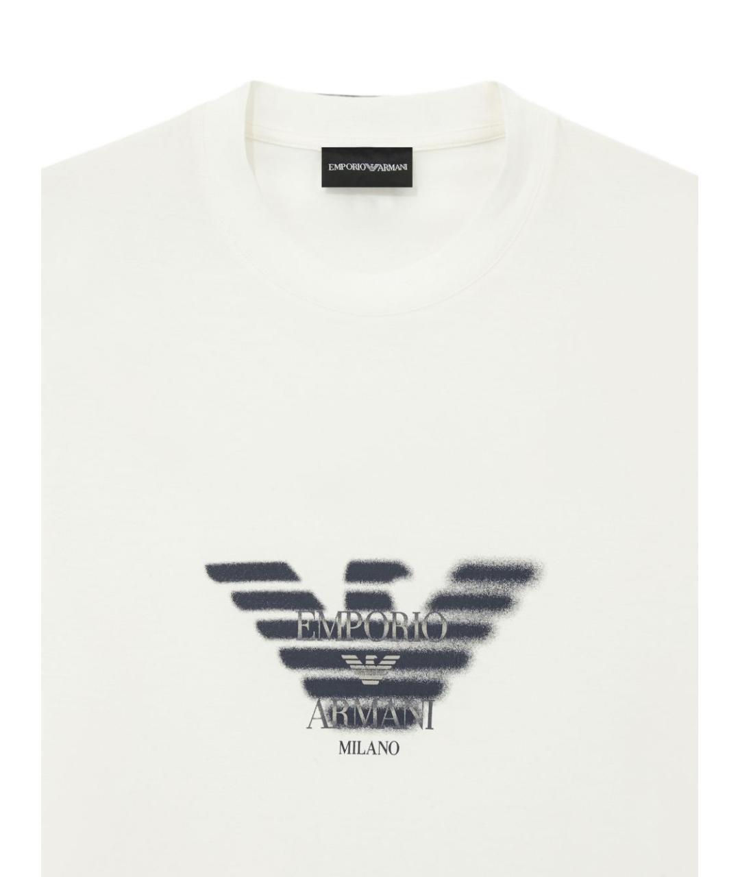 EMPORIO ARMANI Белая хлопковая футболка, фото 2