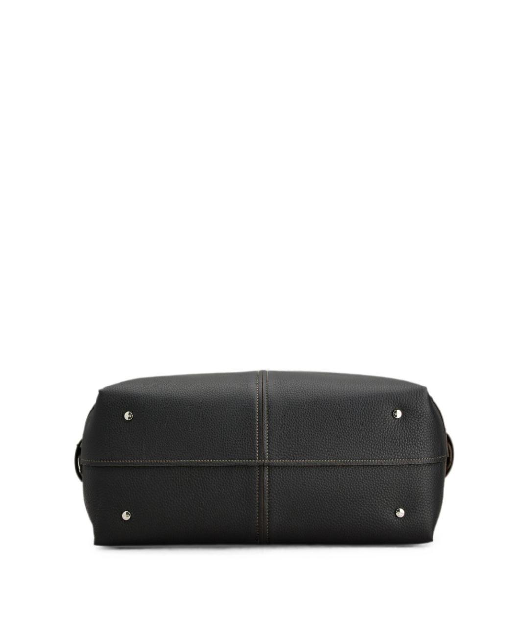 TOD'S Черная кожаная сумка тоут, фото 4