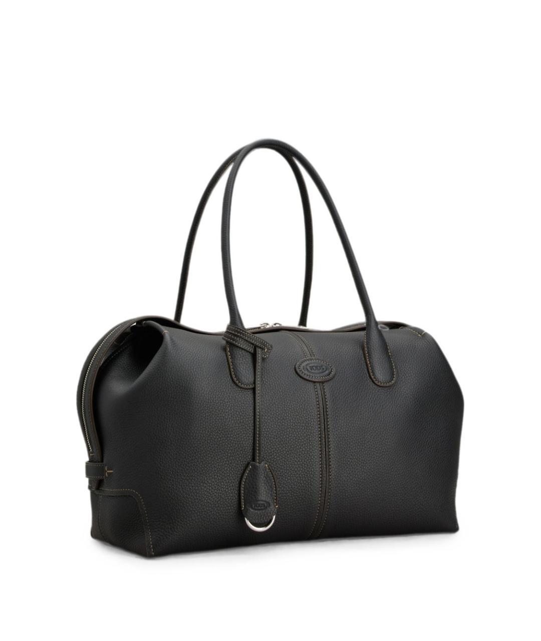 TOD'S Черная кожаная сумка тоут, фото 2