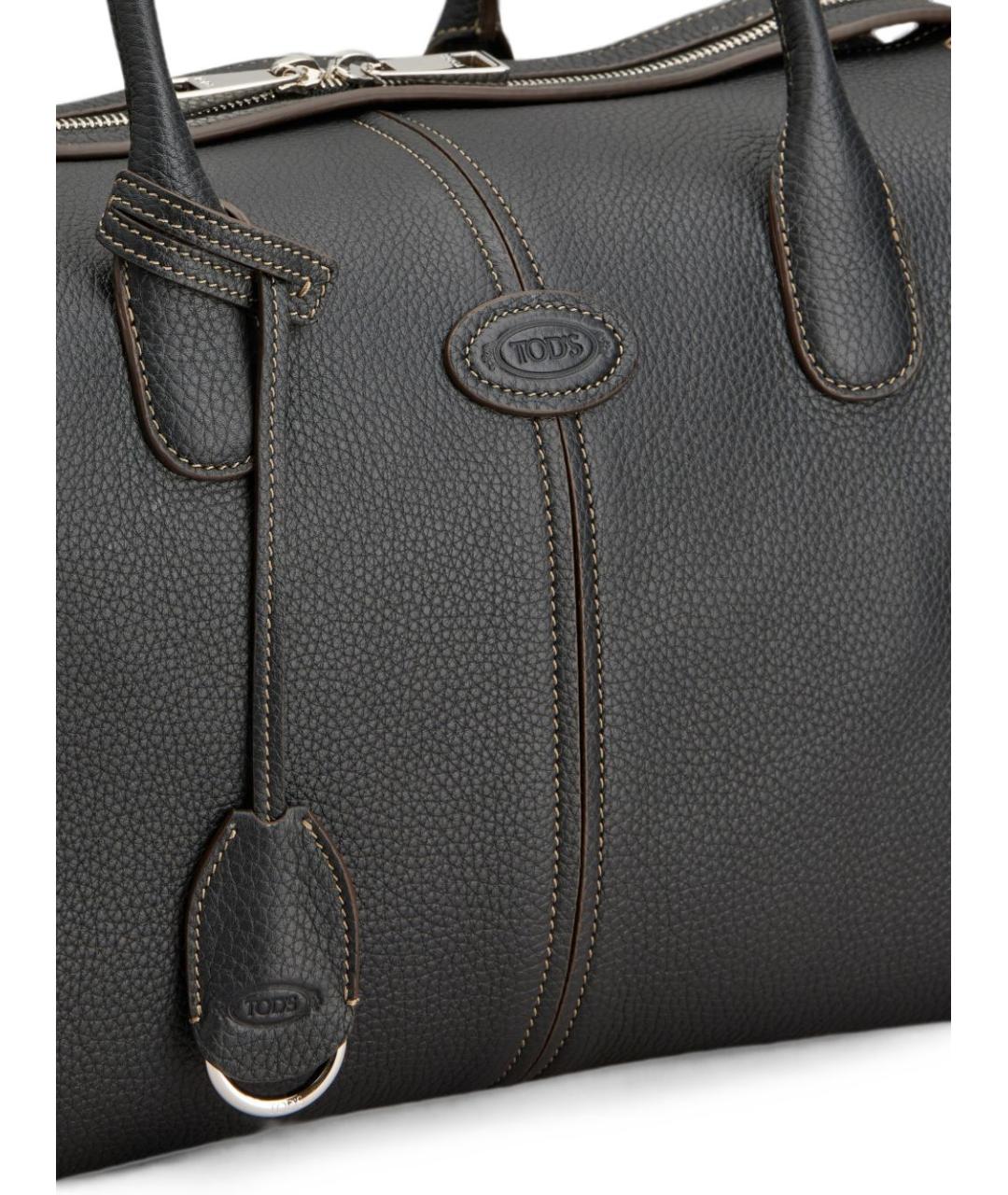 TOD'S Черная кожаная сумка тоут, фото 6