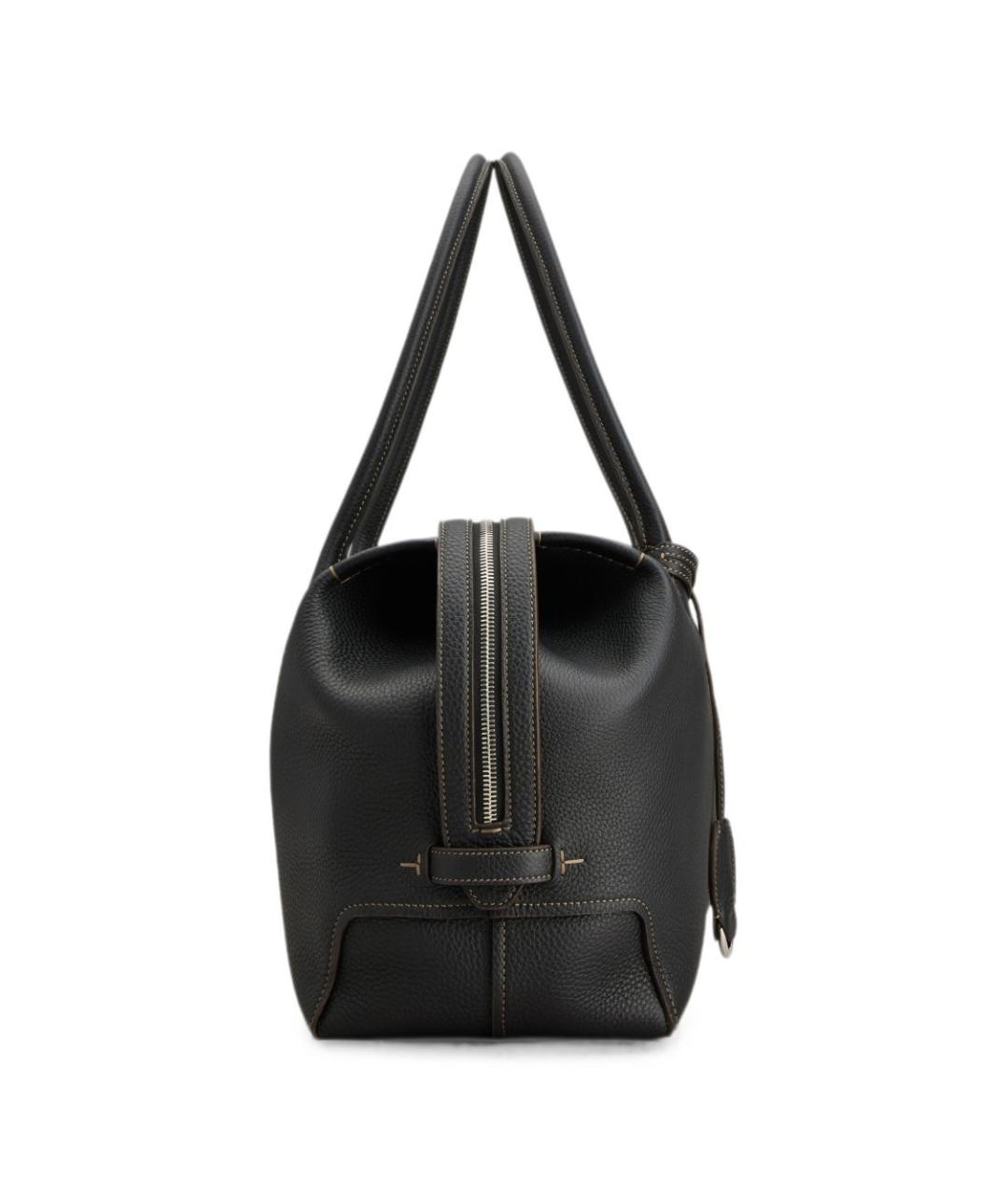 TOD'S Черная кожаная сумка тоут, фото 3