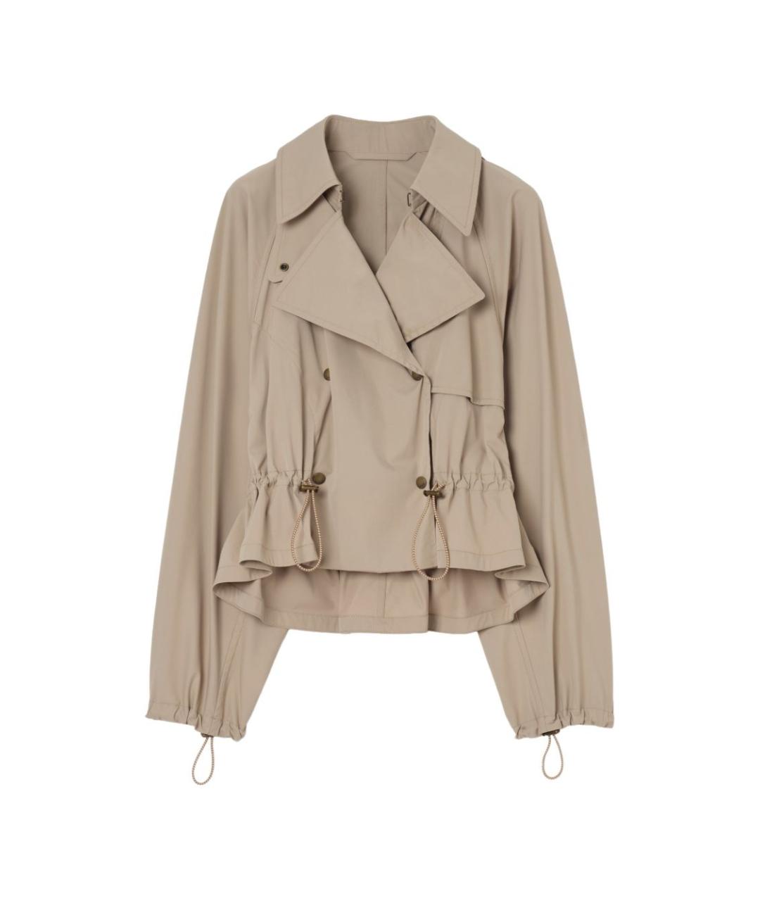 BURBERRY Бежевая полиамидовая куртка, фото 1