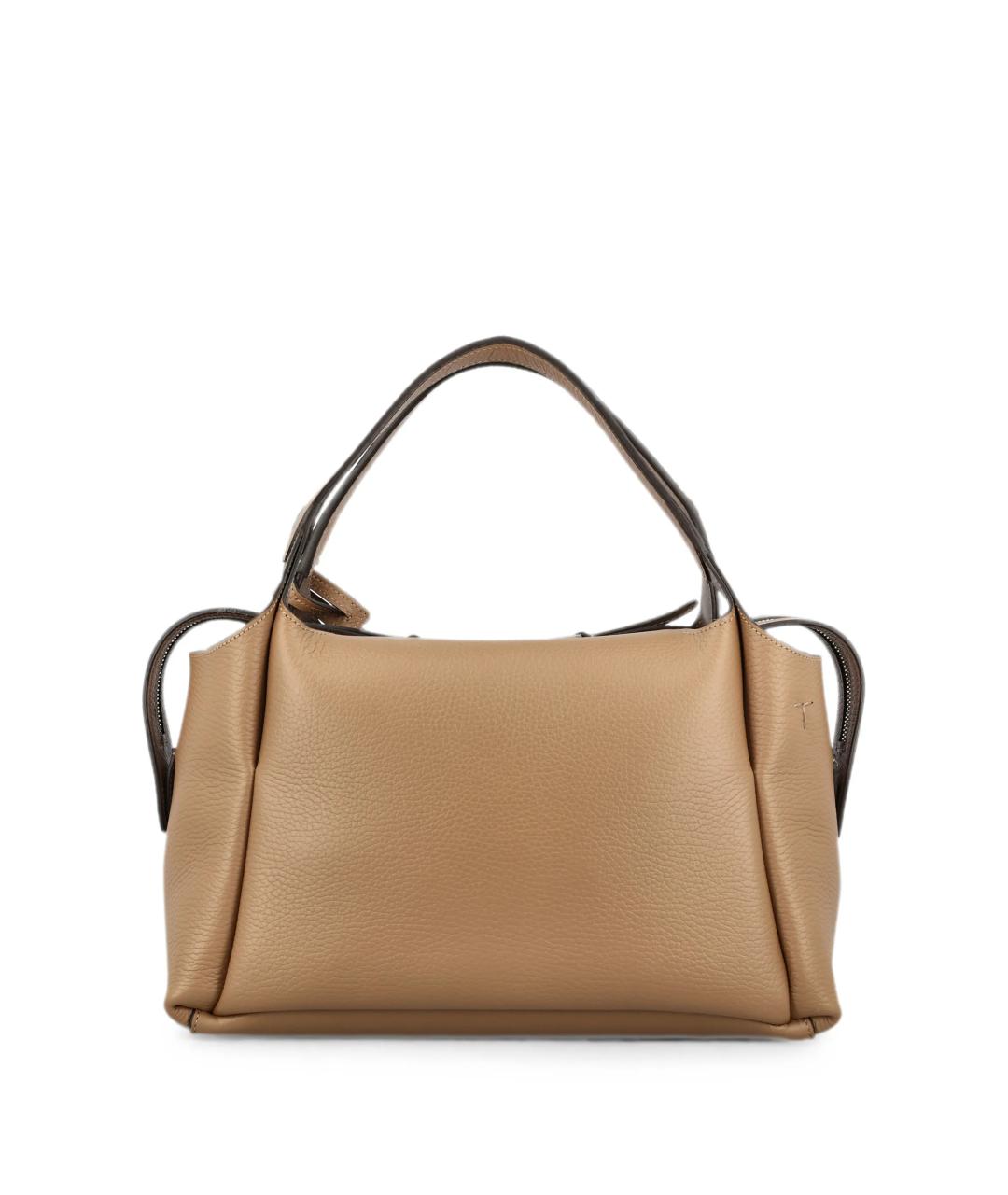 TOD'S Бежевая кожаная сумка тоут, фото 3