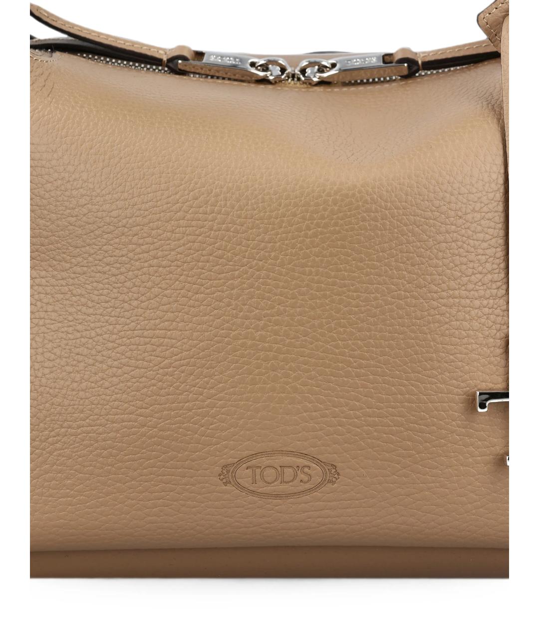 TOD'S Бежевая кожаная сумка тоут, фото 4