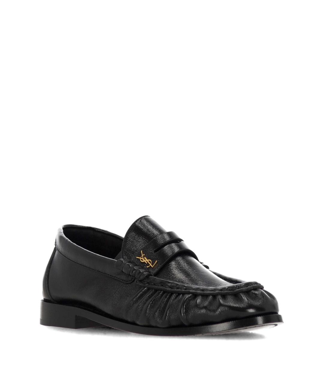 SAINT LAURENT Черные кожаные лоферы, фото 2
