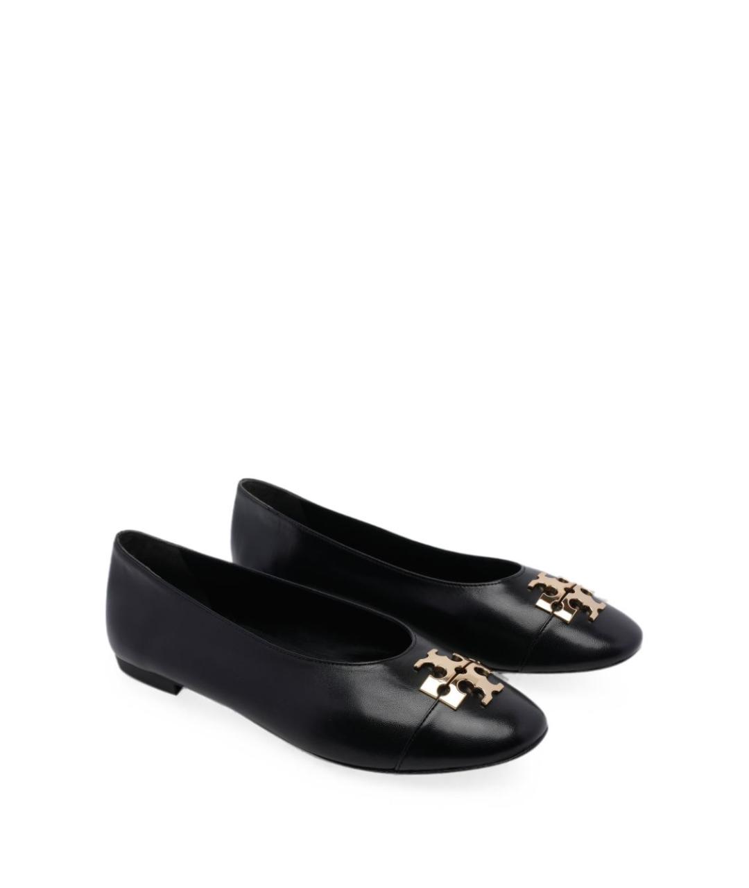 TORY BURCH Черные кожаные балетки, фото 2