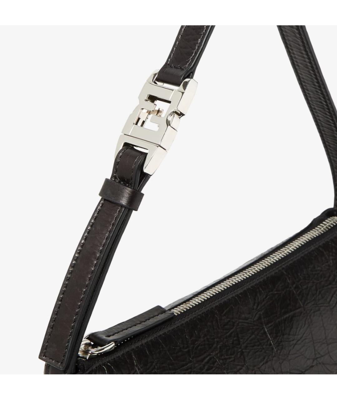 FENDI Черная кожаная сумка через плечо, фото 4