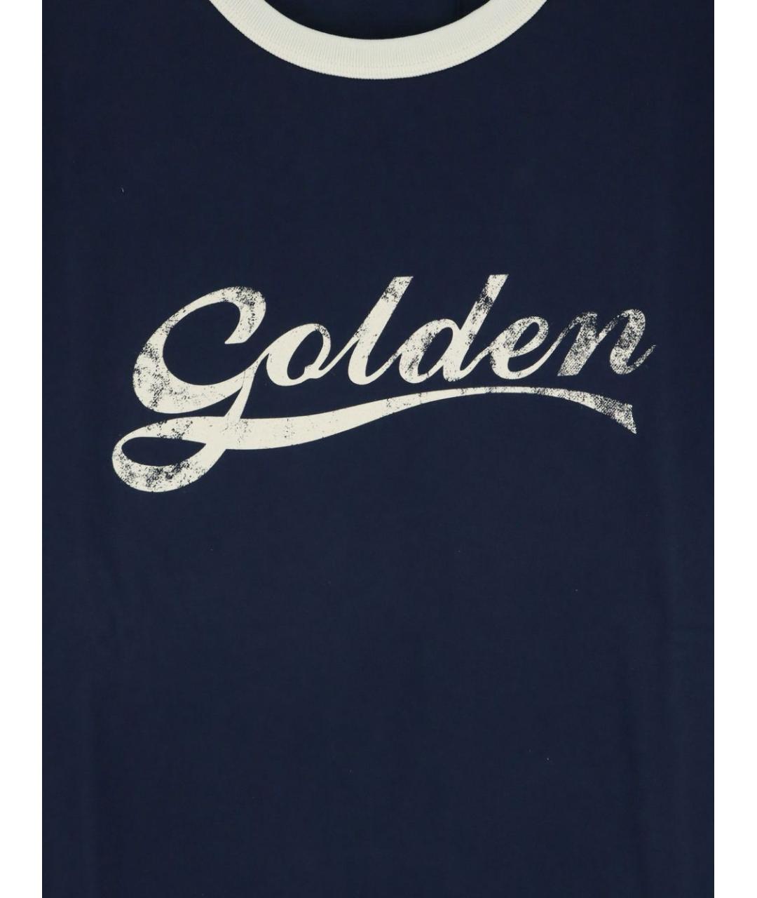 GOLDEN GOOSE Синяя хлопковая футболка, фото 3