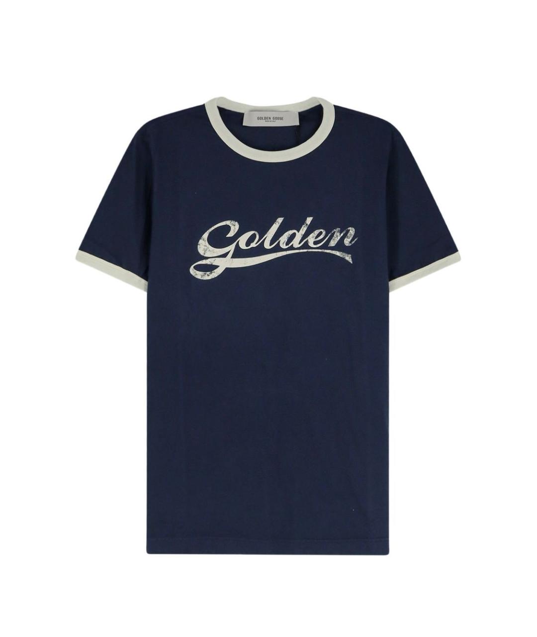 GOLDEN GOOSE Синяя хлопковая футболка, фото 1