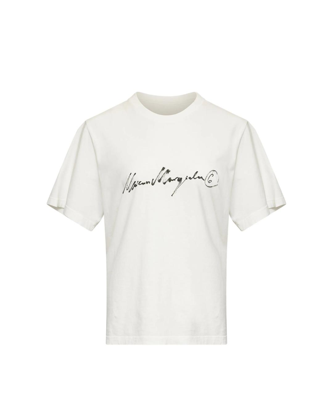 MM6 MAISON MARGIELA Белая хлопковая футболка, фото 1