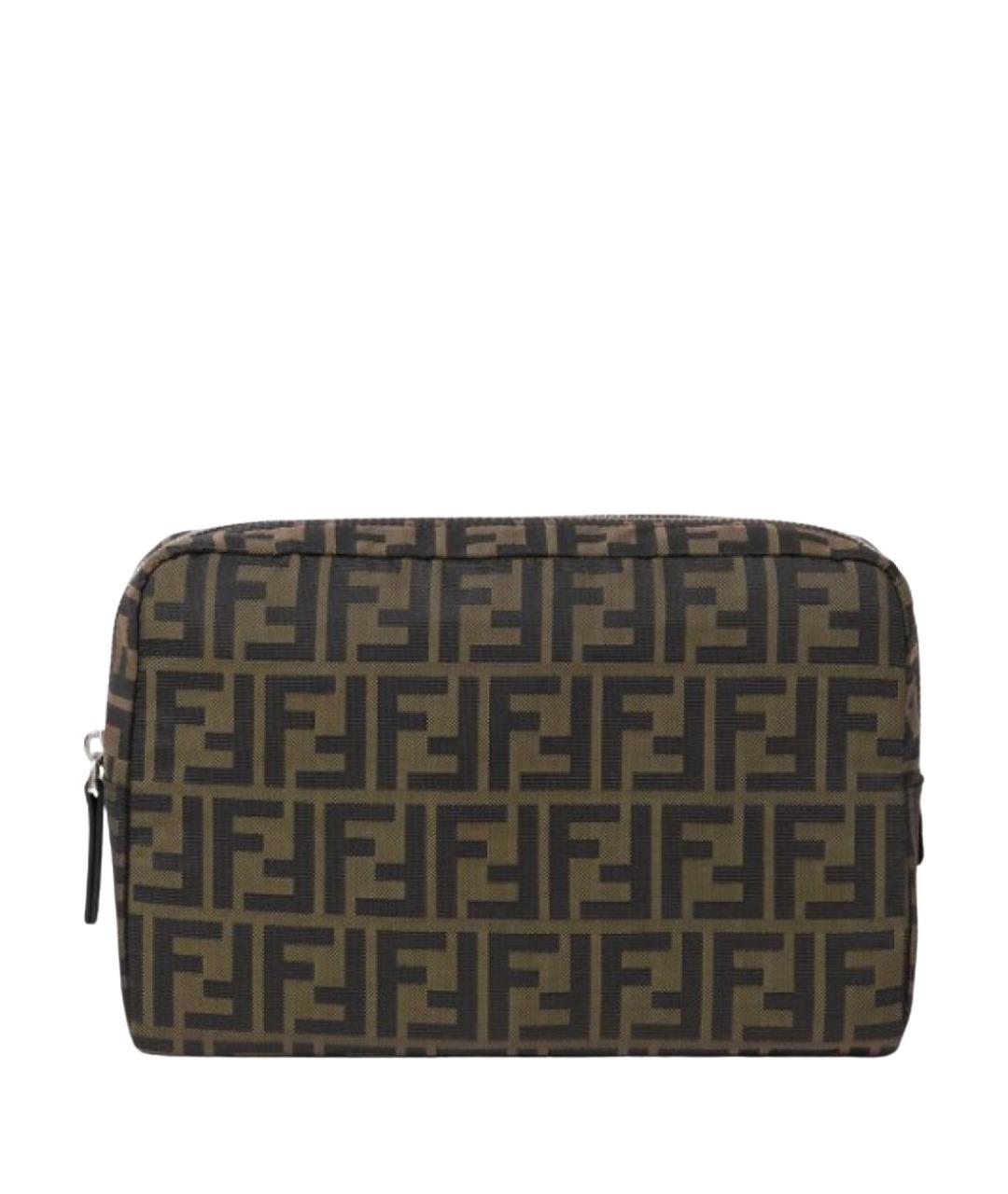 FENDI Коричневая тканевая барсетка, фото 1