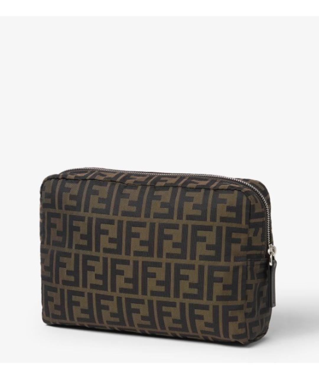 FENDI Коричневая тканевая барсетка, фото 2